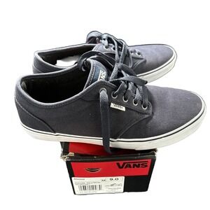 Vans Atwood Canvas Navy White Sneakers 9 Skater athleisure skateboarding 09-06